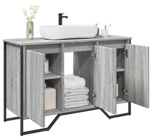 VidaXL szürke sonoma szerelt fa fürdőszobai mosdószekrény 91x35x60 cm