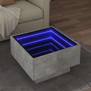 VidaXL LED Dohányzóasztal - Beton Szürke - 50x50x30 cm