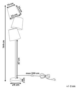 Háromégős szürke fém állólámpa 164 cm RIO GRANDE