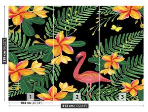 Fotótapéta virágok flamingók 104x70