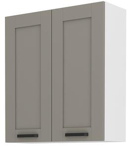 Felső kétajtós konyhai szekrény Lucid 80 G 90 2F (claygrey + fehér)