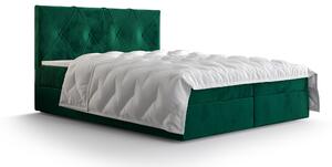 Z0ND0 Franciaágy Boxspring 140 cm Athena (oliva) (matraccal és tárolóhellyel). 1046359