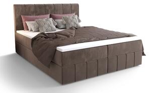 Franciaágy Boxspring 180 cm Barack (barna) (matraccal és tárolóhellyel)