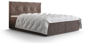 Z0ND0 Franciaágy Boxspring 140 cm Athena (barna) (matraccal és tárolóhellyel). 1046360
