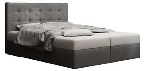 Z0ND0 Franciaágy Boxspring 140 cm Duel 1 (szürke) (matraccal és tárolóhellyel). 1046426
