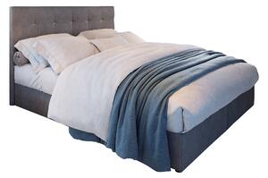 Z0ND0 Franciaágy Boxspring 140 cm Karen (szürke) (matraccal és tárolóhellyel). 1046602