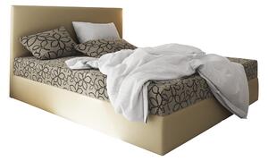 Z0ND0 Franciaágy Boxspring 140 cm Lilac (minta + bézs) (matraccal és tárolóhellyel). 1046639