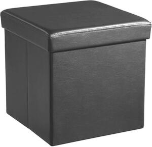 Songmics összecsukható ülőke, puff, fekete 38 x 38 x 38 cm
