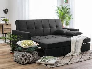 Fekete kárpitozott kanapéágy GLOMMA