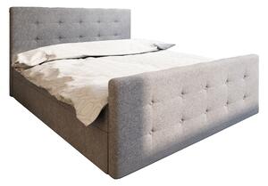 Z0ND0 Franciaágy Boxspring 140 cm Milagros 1 (szürke) (matraccal és tárolóhellyel). 1046737