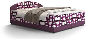 Z0ND0 Franciaágy Boxspring 140 cm Orlando (minta + lila) (matraccal és tárolóhellyel). 1047277