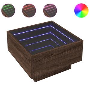 VidaXL LED-es Dohányzóasztal - Barna Tölgy - 50x50 cm
