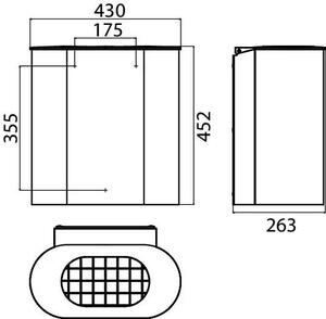 EMCO System2 Fali Hulladékgyűjtő - 30L Rozsdamentes Acél