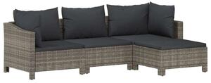 VidaXL Polyrattan Kerti Ülőgarnitúra - 4 részes - Szürke