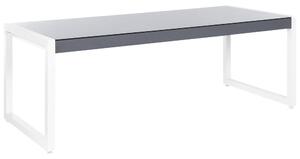 Kerti asztal 210 x 90 cm Üveg Törtfehér BACOLI