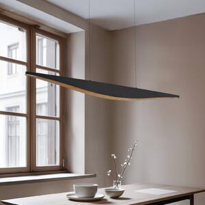 Lucande LED függő világítás Clavit, fekete, 140 cm, dimmelhető, dimmelhető, Fekete, Nappali / Étkező, fém, Modern