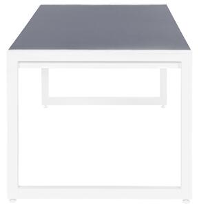 Fehér és szürke alumínium étkezőasztal 210 x 90 cm PISON