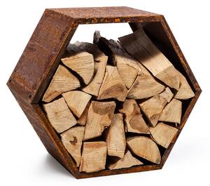 Blumfeldt Hexawood Rust, fa állvány, hatszögletű forma, 50,2 × 58 × 32 cm