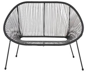 Kerti pad ACAPULCO II 113 cm PE Rattan Fekete