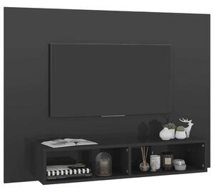 Magasfényű szürke fali forgácslap tv-szekrény 120x23,5x90 cm
