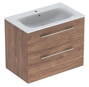 Fürdőszobaszekrény mosdóval Geberit Selnova 80x65,2x50,2 cm diófa hickory kivitelben 501.242.00.1