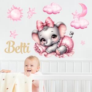 IMÁDOTT BÉBI ELEFÁNI - falmatrica saját névvel
