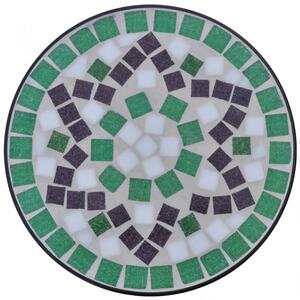 Mozaik Kávézóasztal Növénytartó Asztal Zöld Fehér