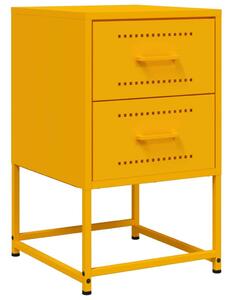 VidaXL Fém Éjjeliszekrény Szett - 2 db - Mustársárga - 36x39x60,5 cm