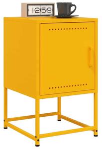 VidaXL 2 db mustársárga acél éjjeliszekrény 36x39x60,5 cm