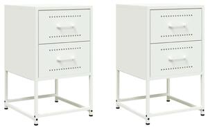 VidaXL Acél Éjjeliszekrény - 2 db - Fehér - 36x39x60,5 cm