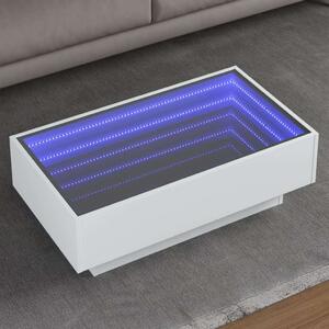 VidaXL LED Dohányzóasztal - Fehér - 90x50x30 cm