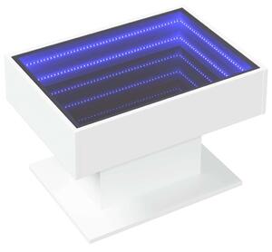 VidaXL LED Dohányzóasztal - Fehér - 70x50x45 cm