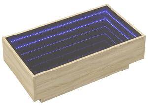 VidaXL LED Dohányzóasztal - Sonoma Tölgy - 90x50x30 cm