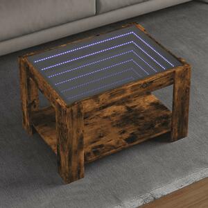 VidaXL LED Dohányzóasztal - Füstös Tölgy - 73x53x45 cm
