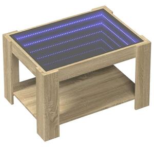 VidaXL LED Dohányzóasztal - Sonoma Tölgy - 73x53x45 cm