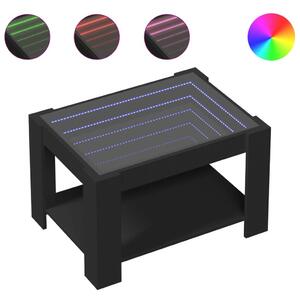 LED-es Dohányzóasztal - Fekete - 73x53x45 cm