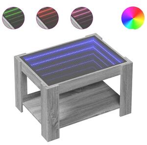LED-es Dohányzóasztal - Szürke Sonoma - 73x53x45 cm
