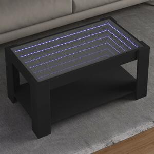 LED-es Dohányzóasztal - Fekete - 93x53x45 cm