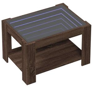 VidaXL LED-es Dohányzóasztal - Barna Tölgy - 73x53x45 cm