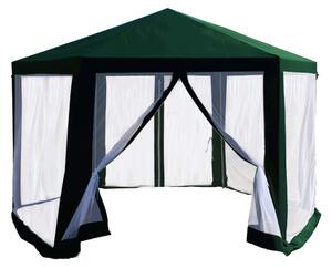 Kerti pavilon sátor, 3,9x2,5x3,9m, zöld|fehér, RINGE TYP 1+6 oldal