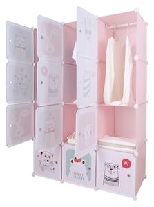 Gyerek moduláris szekrény, rózsaszín|gyerek minta, NURMI