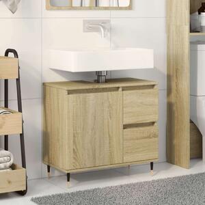 VidaXL sonoma tölgy szerelt fa fürdőszobai mosdószekrény 65x33x60 cm