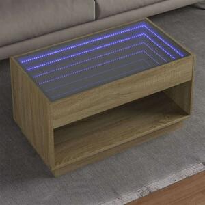 VidaXL LED Dohányzóasztal - Végtelen Tükör - 90x50x50 cm