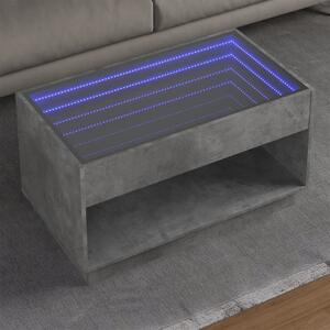 VidaXL LED Dohányzóasztal - Beton Szürke - 90x50x50 cm
