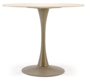Kerek étkezőasztal, 90 cm, asztallap: travertin, lábak: kasmír - TOILES
