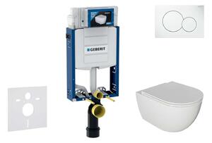 Geberit Kombifix - Falra szerelhető szett, Oudee WC és softclose ülőkével, gomb Sigma01, alpesi fehér SANI15CA3110