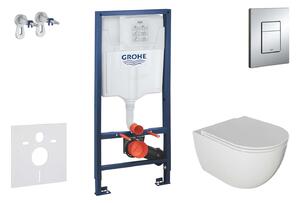 Grohe Rapid SL - Falra szerelhető szett, Oudee WC és softclose ülőkével, Skate Cosmopolitan gomb, króm SANI11BA1104
