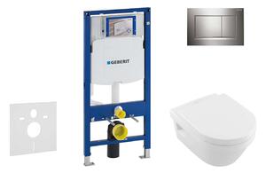 Geberit Duofix - Villeroy & Boch falra szerelhető WC és ülőkés szett, Sigma30 gombok, DirectFlush, SoftClose, CeramicPlus, króm 111.300.00.5 NB6