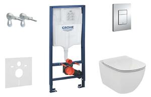 Grohe Rapid SL - Falra szerelhető beépítő készlet, WC és ülőkével Ideal Standard, Aquablade, SoftClose gombok Skate Cosmo, króm 38528SET-KU