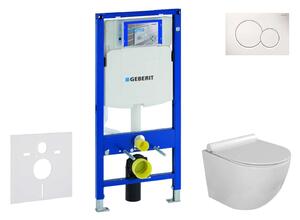 Geberit Duofix - Falra szerelhető szett, Gaia WC és softclose ülőke, gomb Sigma01, alpesi fehér SANI11CA3109